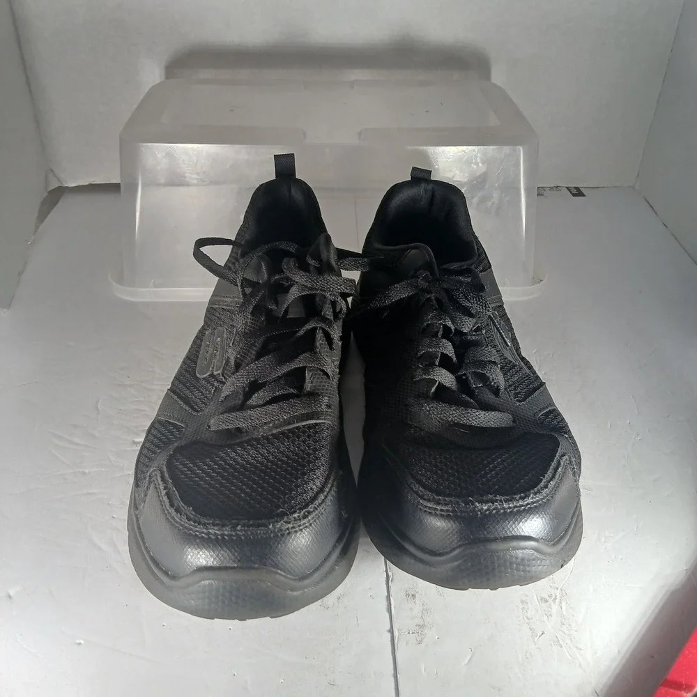 Skechers Relaxed Fit Dual-Lite Mens 8 Black Memory Foam Sneakers 51532 BBK